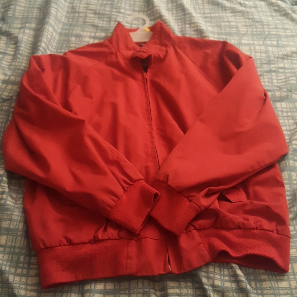 Red, short light jacket