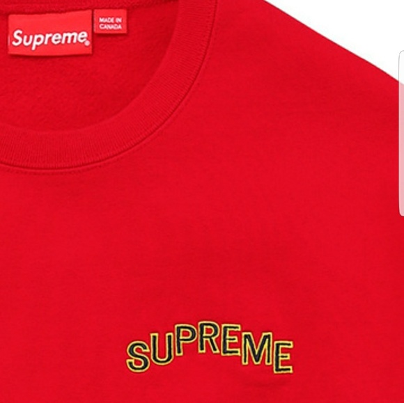 Brand New Authentic Supreme Red Step Arc Crewneck - Picture 2 of 4