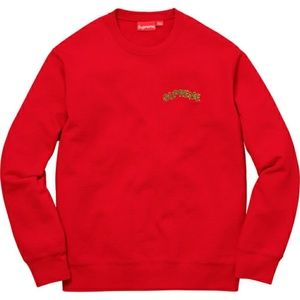 Brand New Authentic Supreme Red Step Arc Crewneck