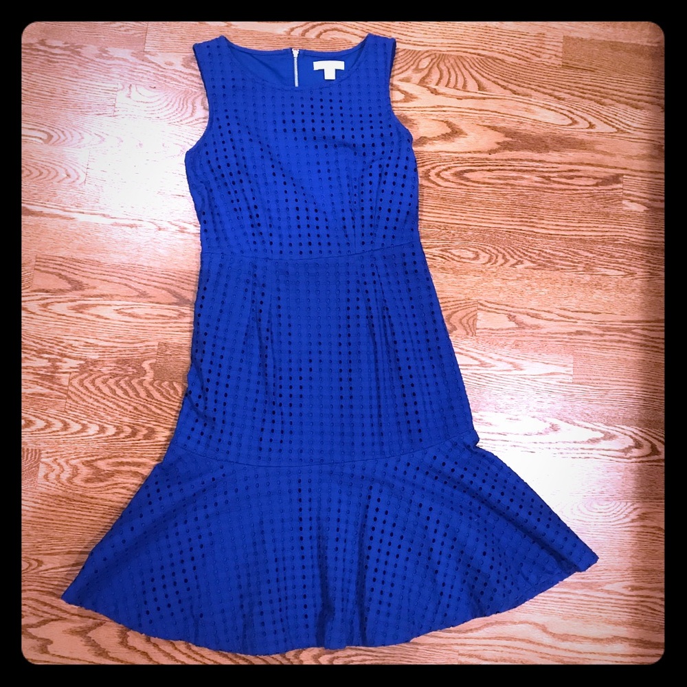 New York & Company royal blue eyelet dress