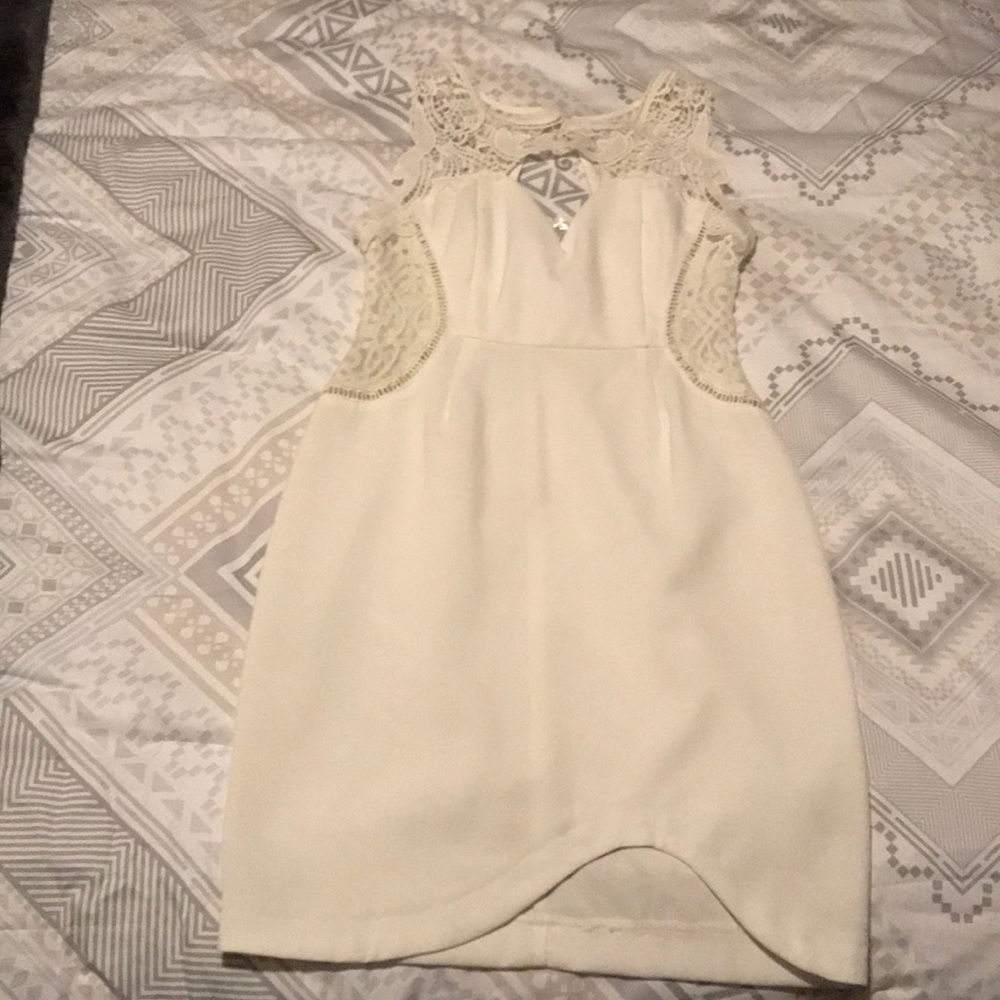 White mini formal dress.