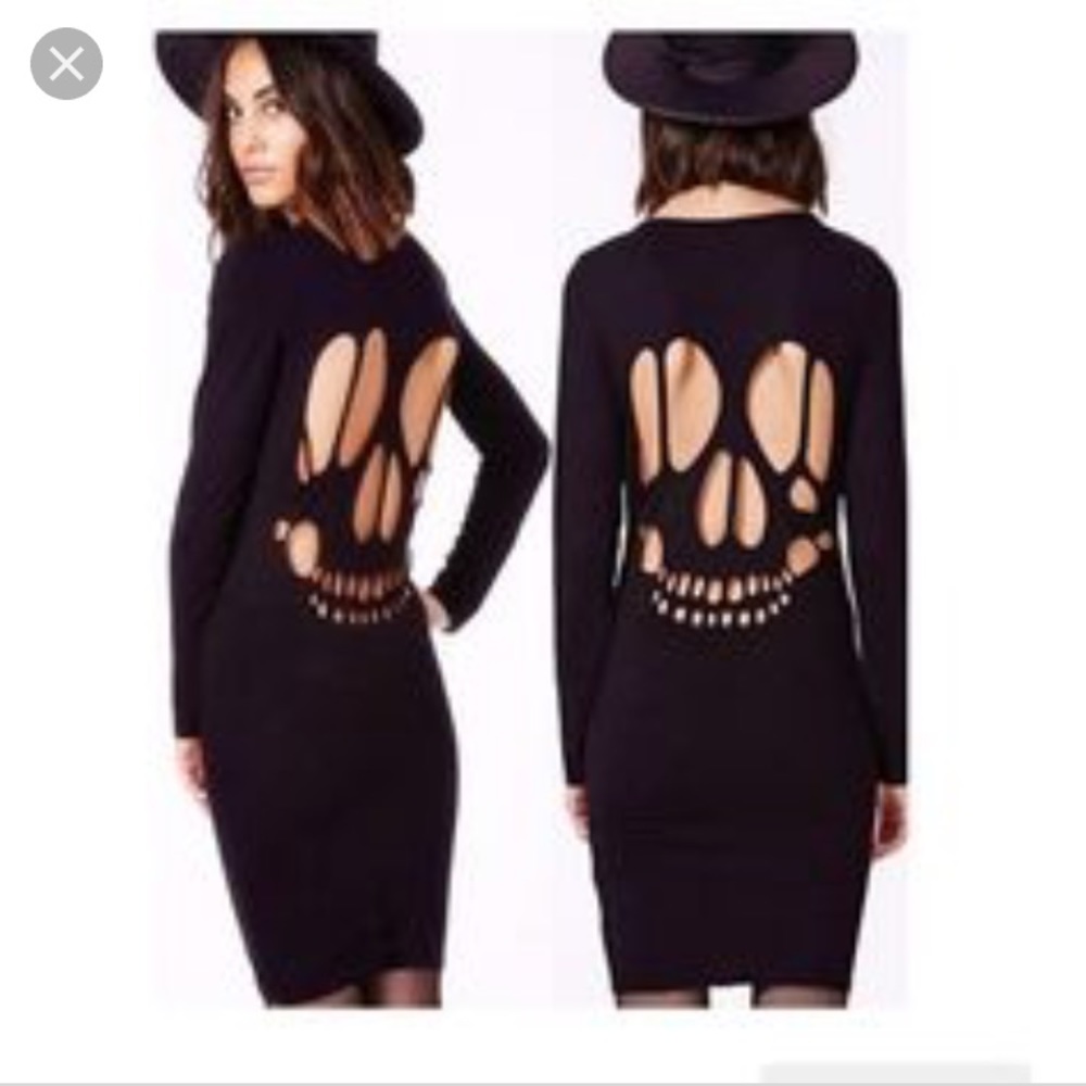 South Store black dress w/ skull open back