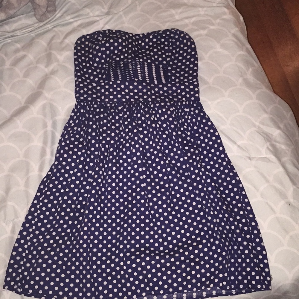 Navy blue polka dot dress