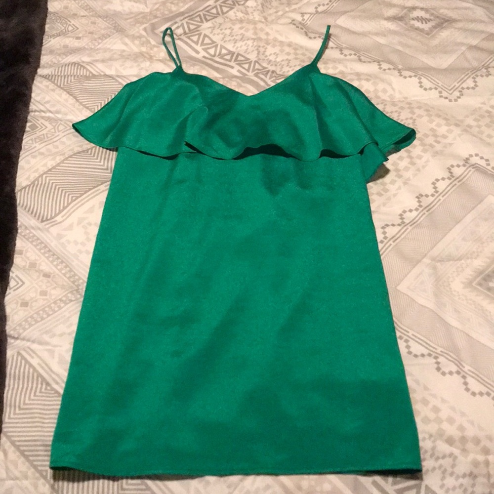 Green dress.