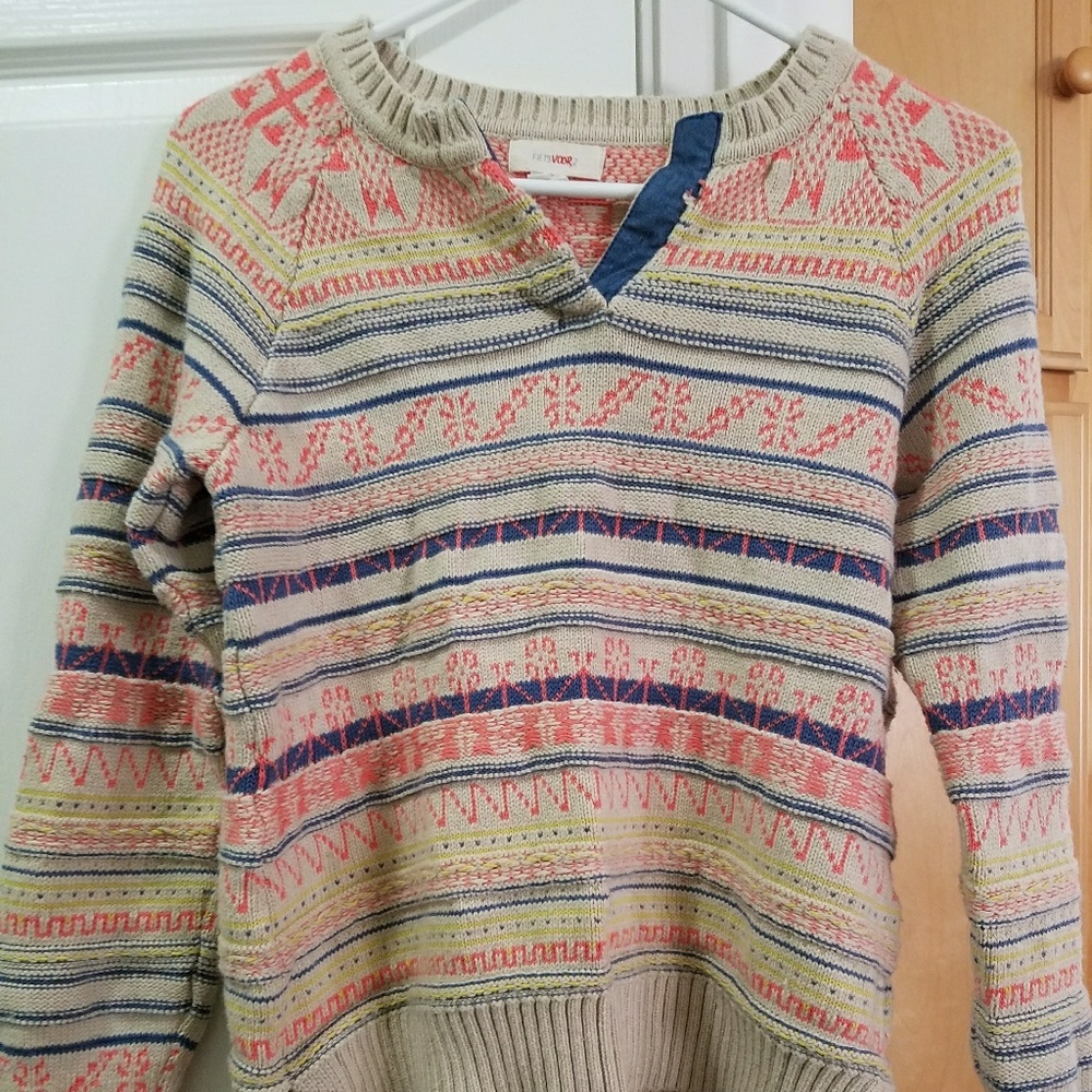 M Anthropologie fair isle knit sweater