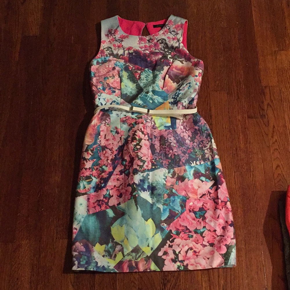 Cynthia Steffe Floral Dress with White Belt