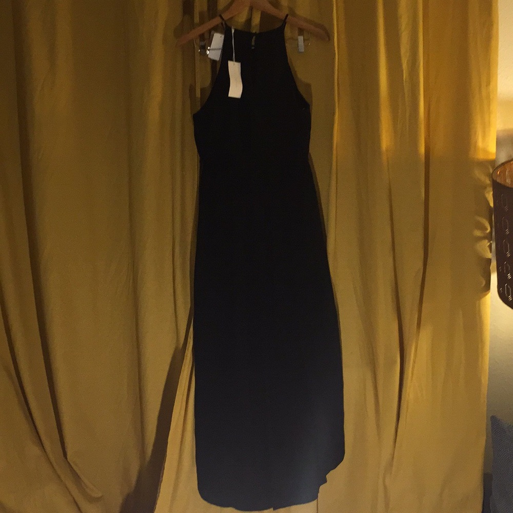 Black dress with high-low skirt