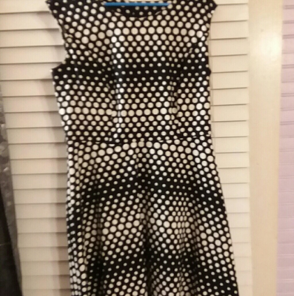 Classic Black & White Polka Dot Circle Dress