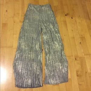 Anthro Gold Wide-Leg Pant