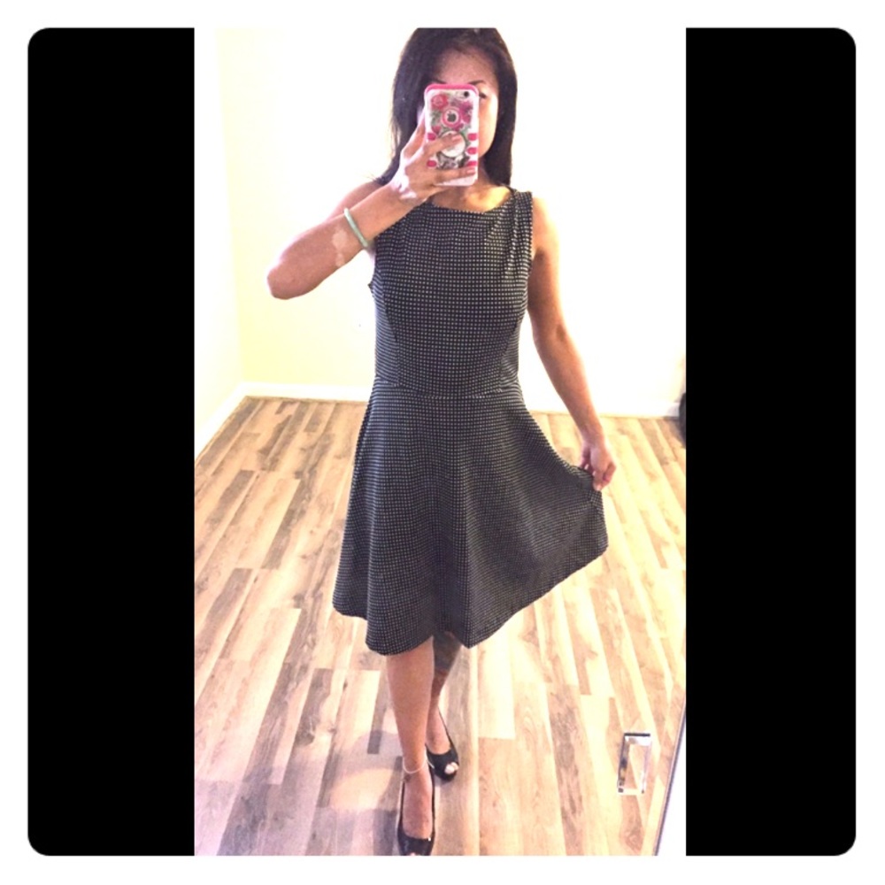 Black and White Polka Dot Fit & Flare Dress