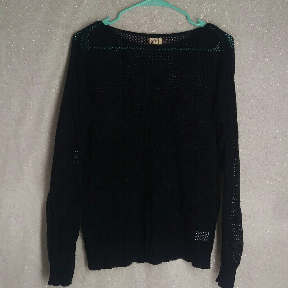 Navy blue mesh sweater