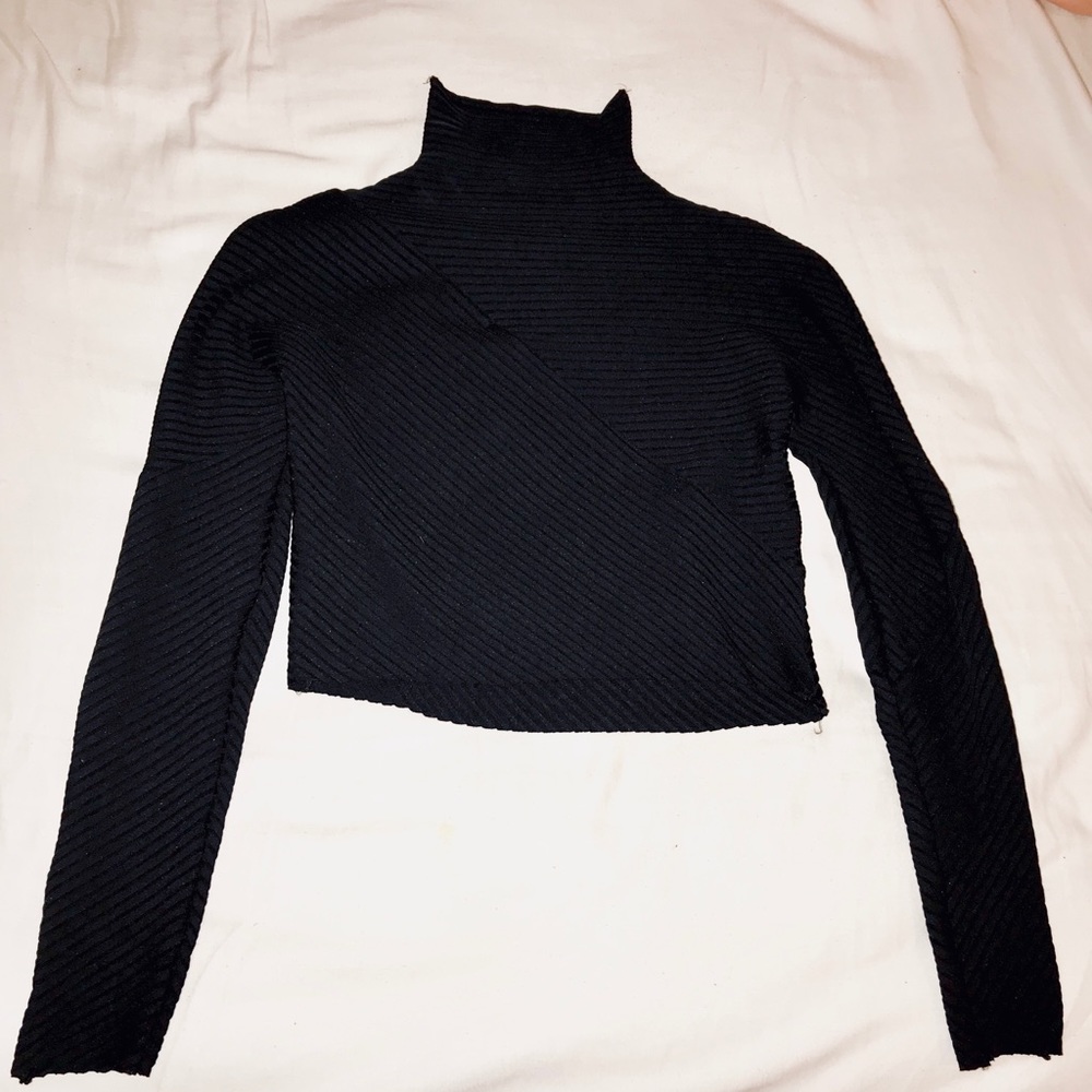 Zara Black Cropped Long Sleeve