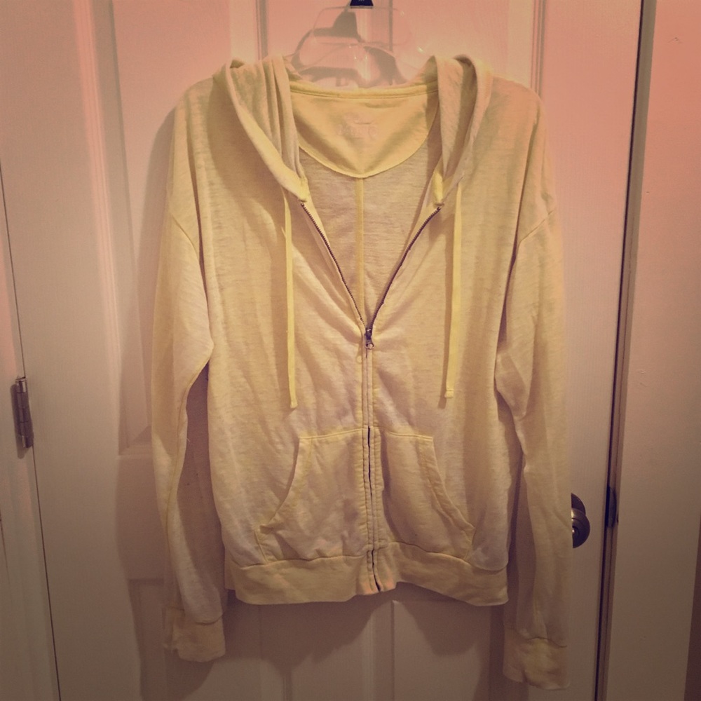 MUDD Lightweight Yellow Full Zip Sweater