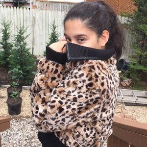 Fur Guess bomber style jacket