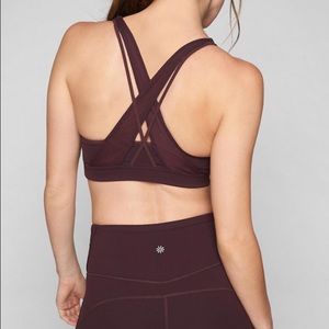 Athleta burgundy transcendence bra small