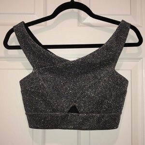 Express Metallic Crop Top