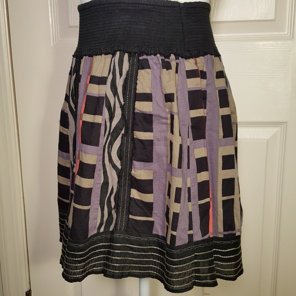 Free People Abstract Pattern Cotton Mini Skirt - Picture 2 of 7