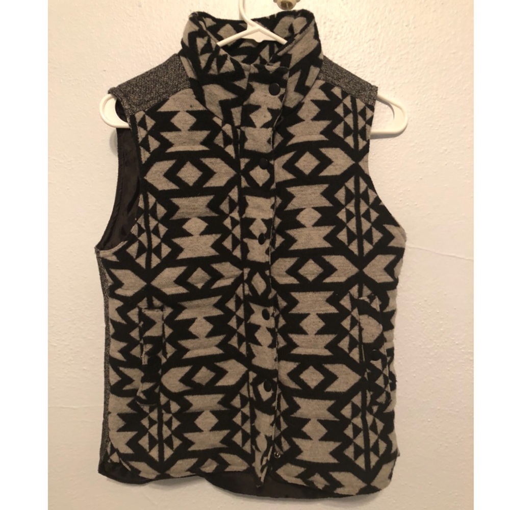 Wool Blend Western Aztec Southwestern Vest tribal