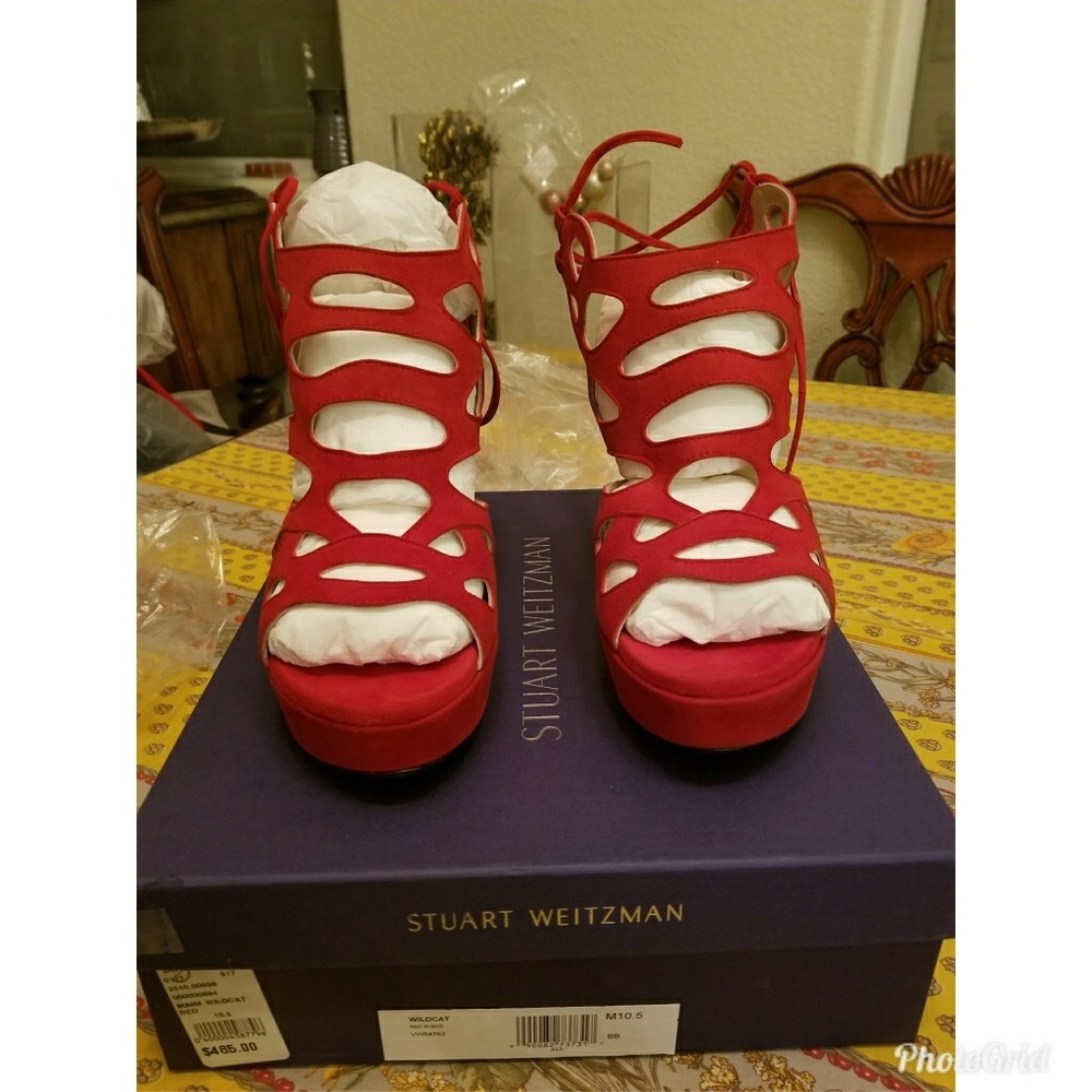 Stuart Weitzman Red Suede Wildcat