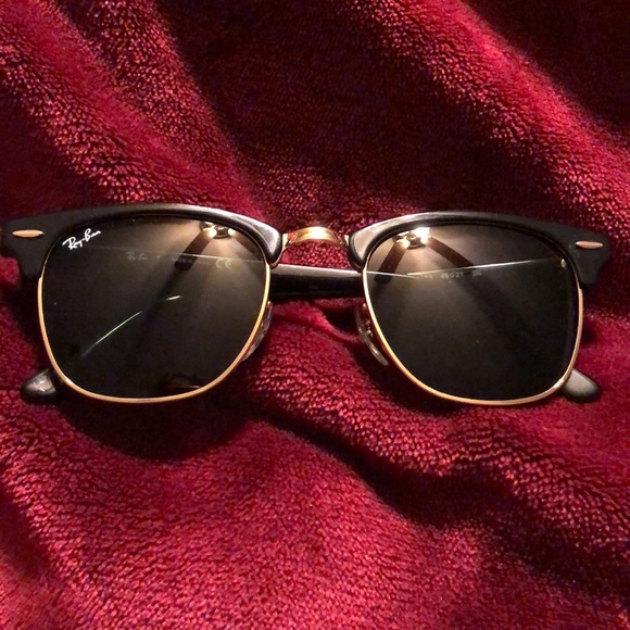 Ray ban Black and gold clubmaster sunglasses - Picture 1 of 5