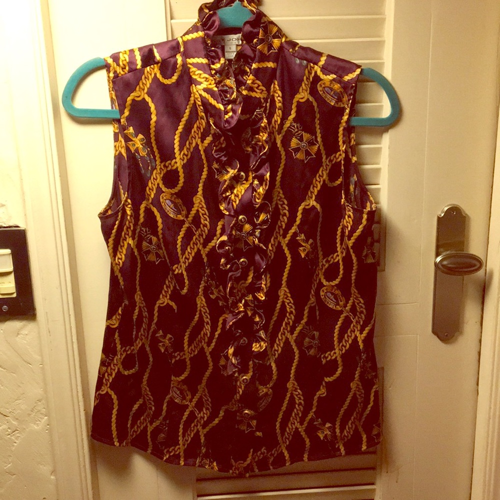 St. John silk chain print blouse