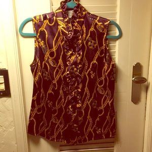 St. John silk chain print blouse