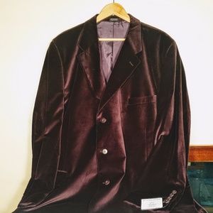 Big & Tall Chocolate Velvet Blazer 52R
