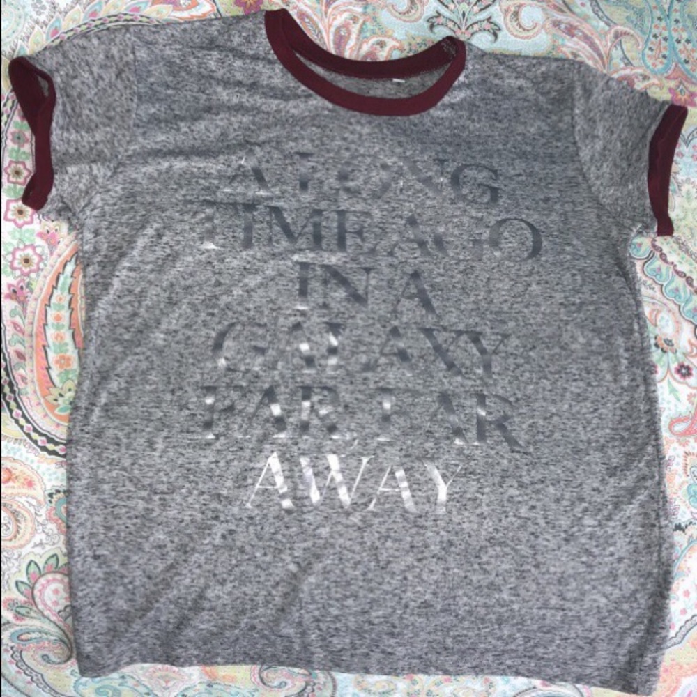Grey and burgundy tee shirt never worn