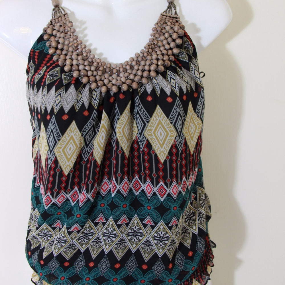 Tribal Halter Beaded Top