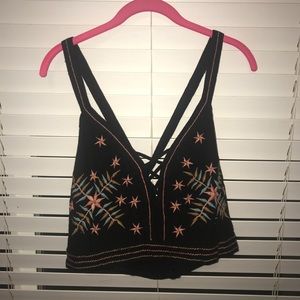 Embroidered crop top