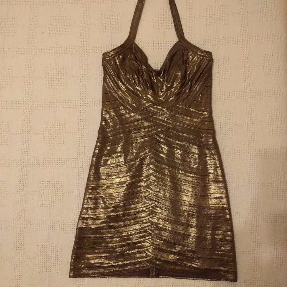 Gold BCBG dress