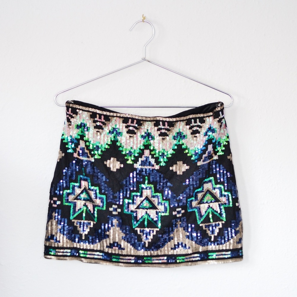Sequin Mini Skirt, sz S