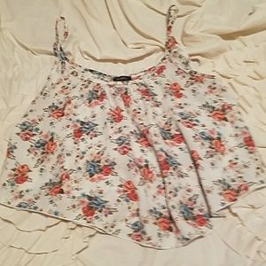White floral print tank top