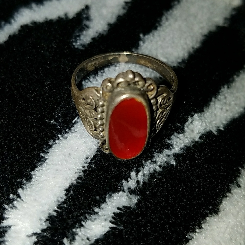 Red stone ring