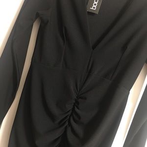 Boohoo Black Midi Dress