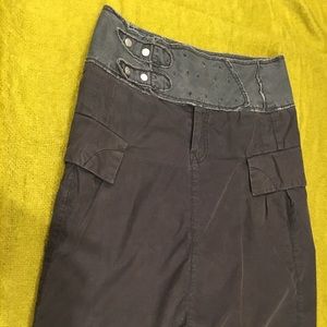 Midi snap waist skirt