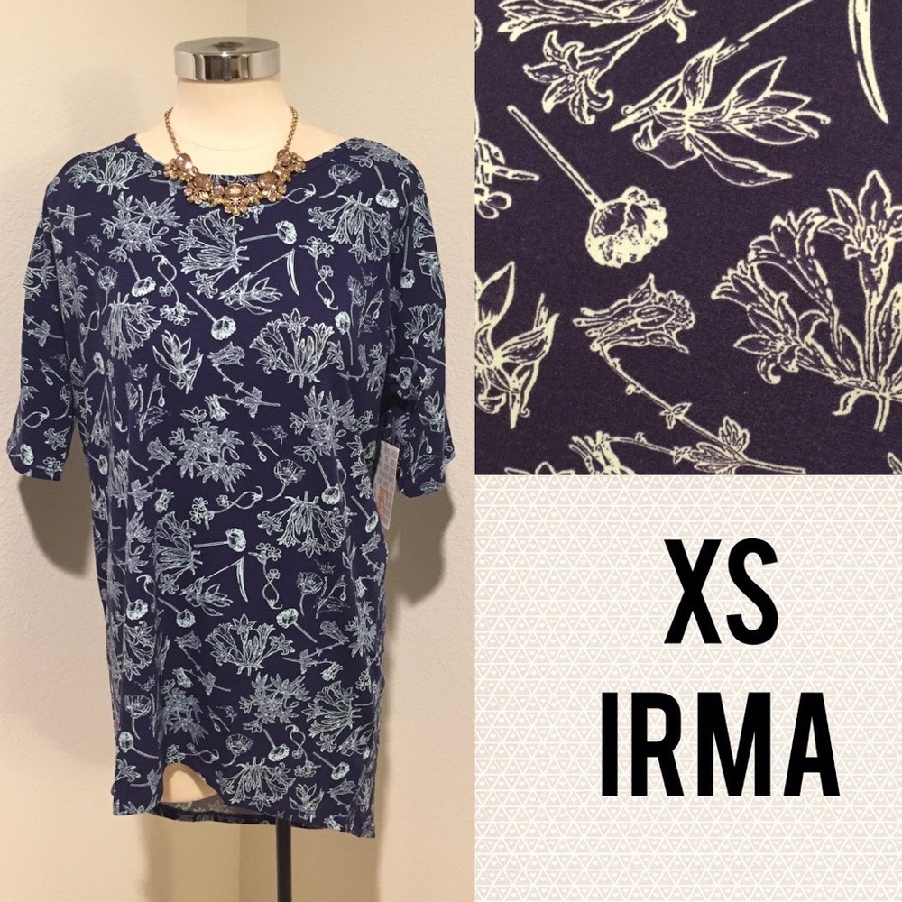 💙 LuLaRoe Irma Blue Floral XS 💙