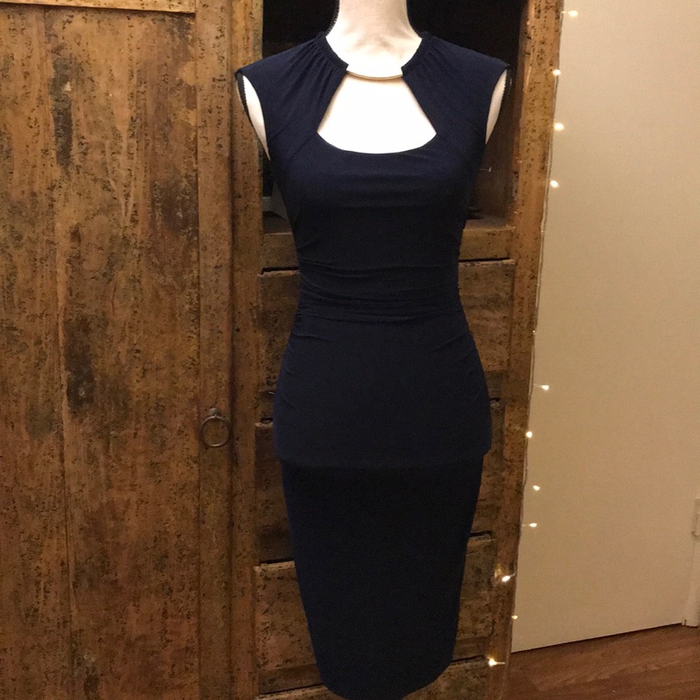 CACHE Navy Midi Dress