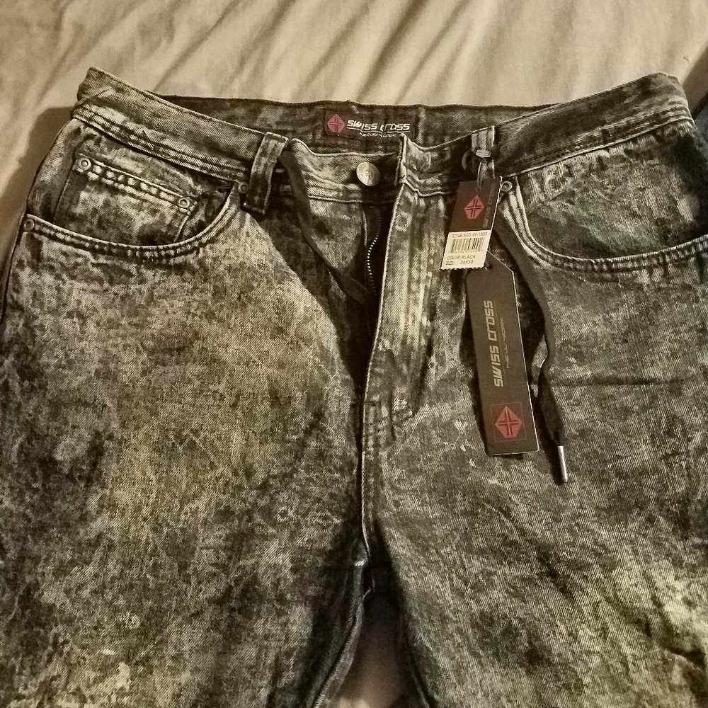 Acid washed jean jogger