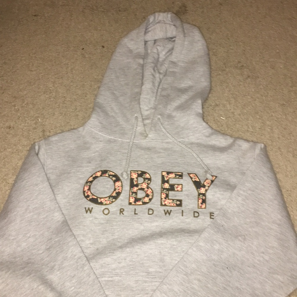 Obey Floral Lettered Hoodie