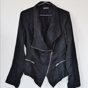 Faux Suede Draped Jacket or Top, sz M