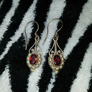 Red stone earings