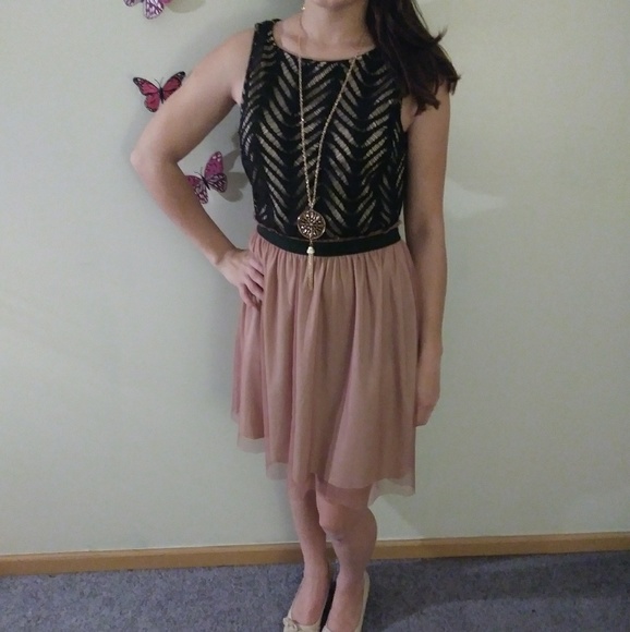 Speechless size13 black and tan dress❤ - Picture 1 of 3