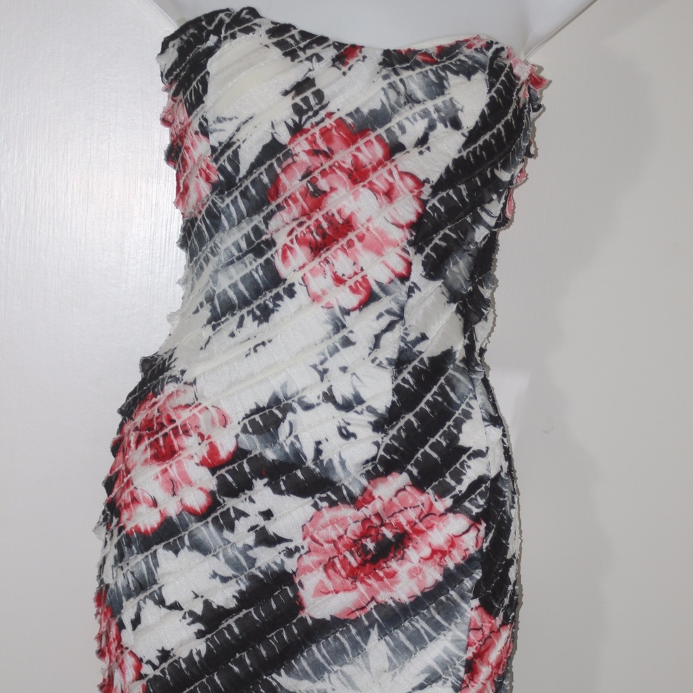 White Black and Red Rose Dress