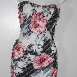 White Black and Red Rose Dress