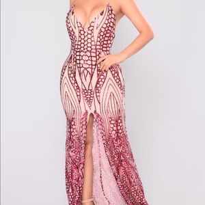 Lon Pink and Nude Sequin Dress