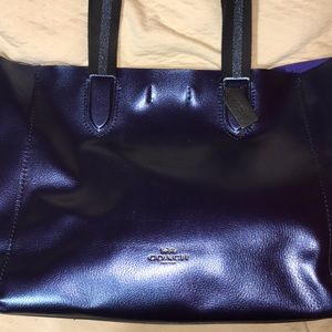 New Year’s Special Coach Metallic Navy Large Tote