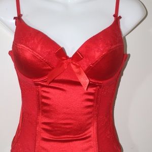 Red Sexy Corset Bustier Lingerie Spaghetti Top