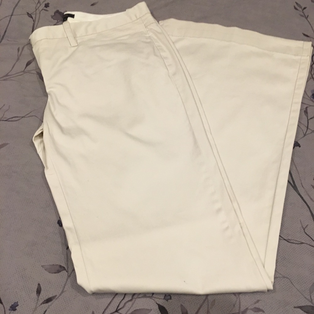 Cotton cream bootleg pant