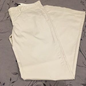 Cotton cream bootleg pant